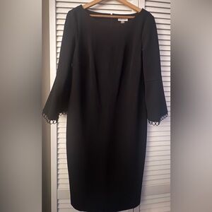 Calvin Klein Black Long Sleeve Dress with Lace Detail